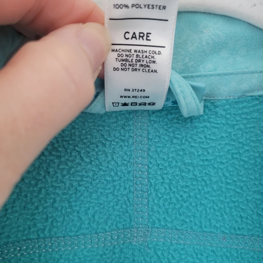 REI Aqua Blue Fleece Jacket Coat Size Girls 18/ XL